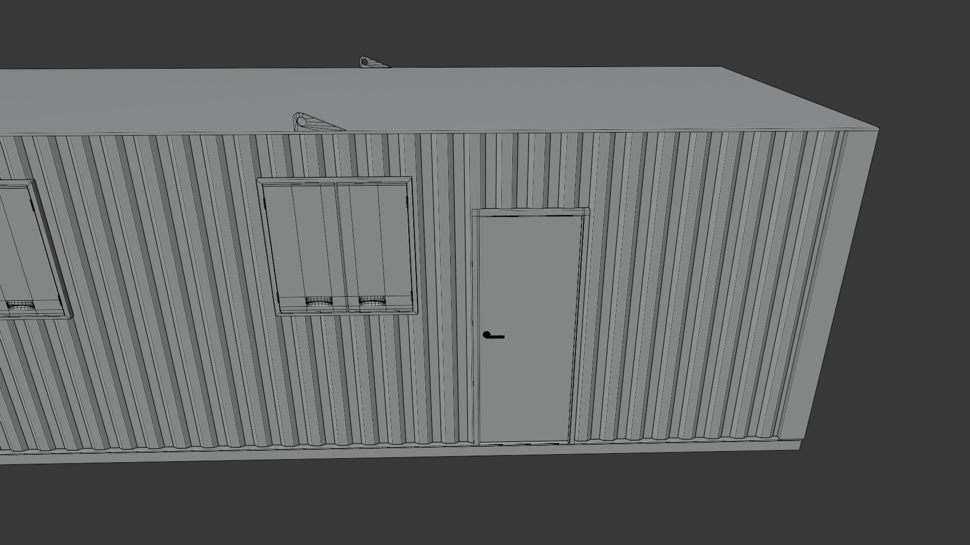 Building site office reception container Low-poly 3D model_11