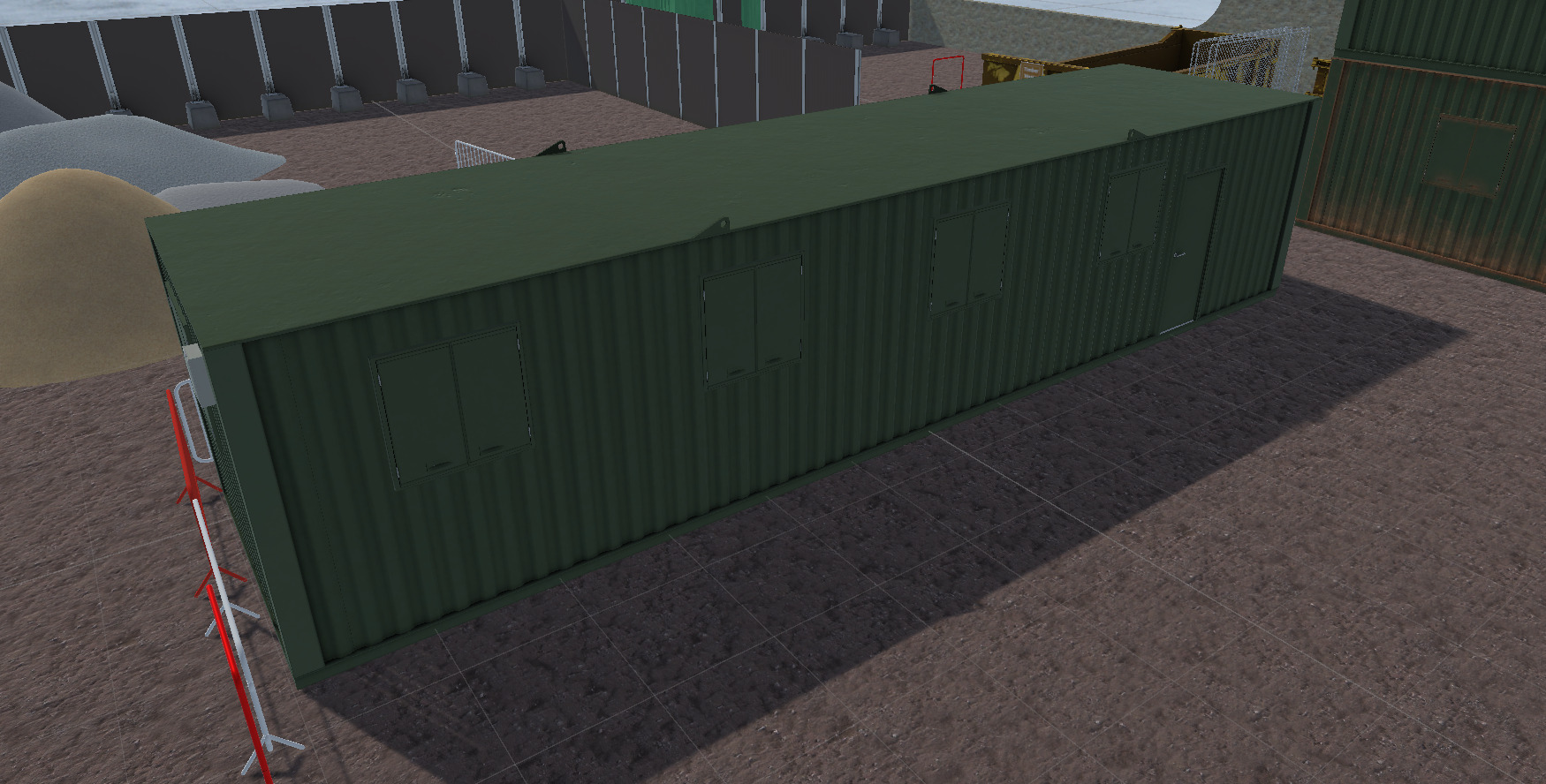 Building site office reception container Low-poly 3D model_6