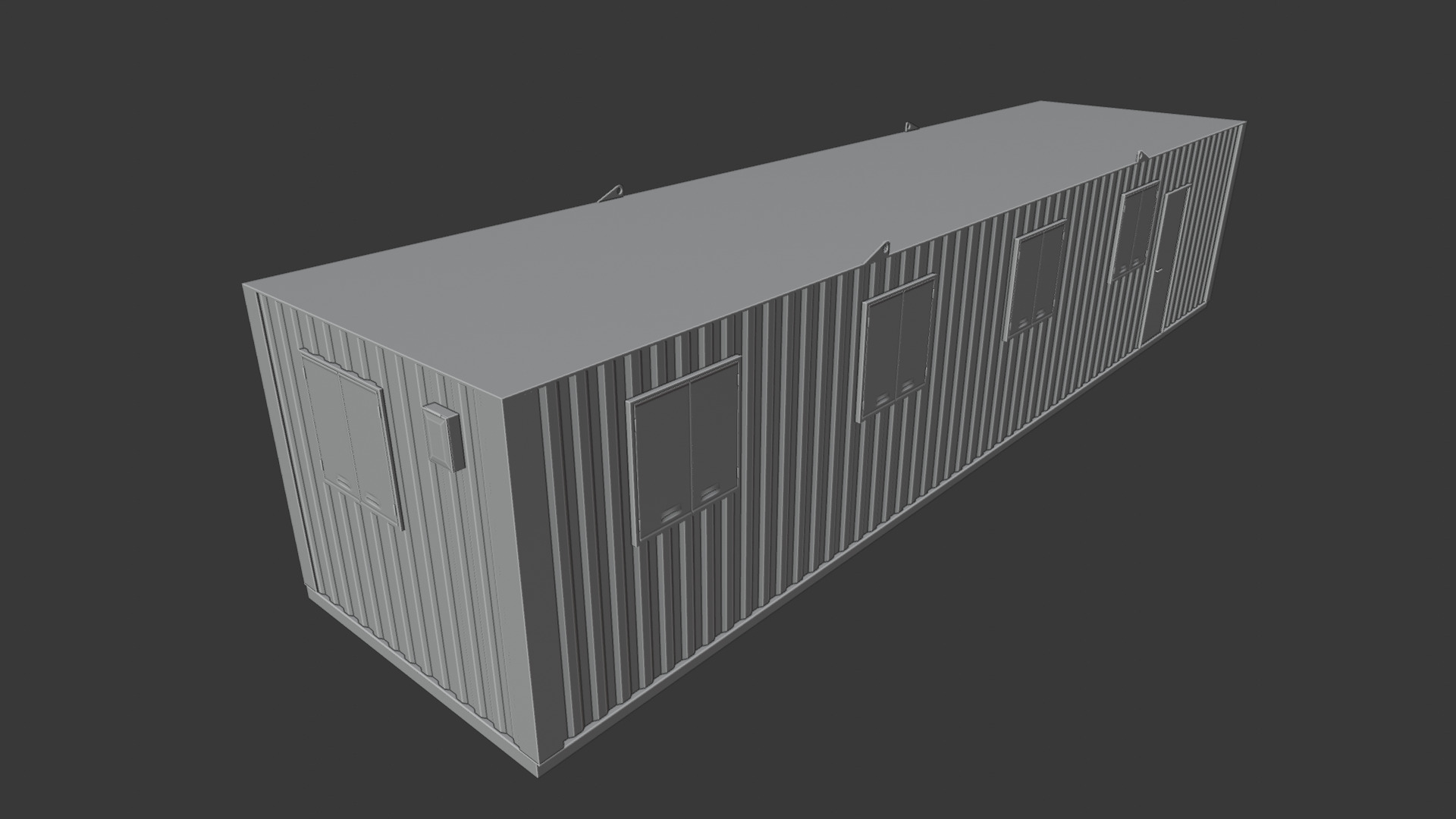 Building site office reception container Low-poly 3D model_22