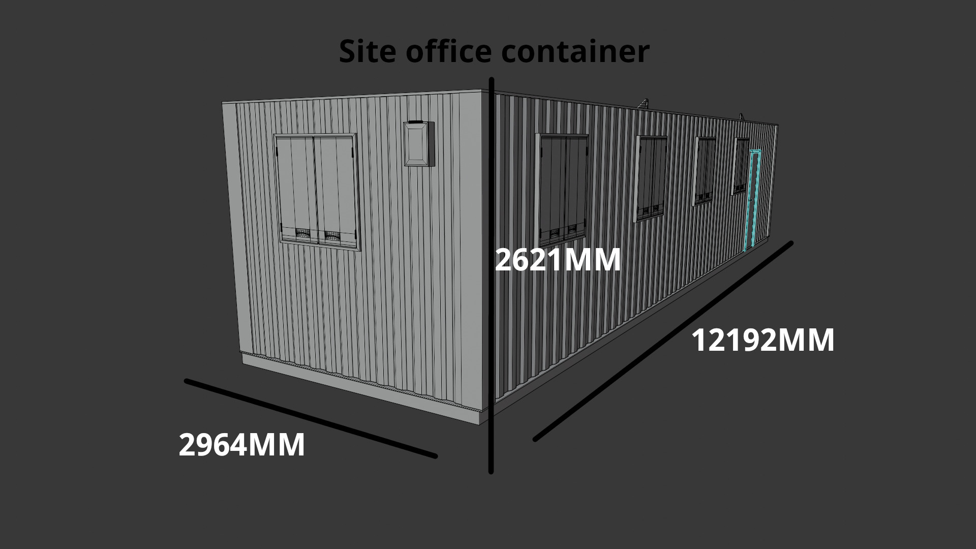 Building site office reception container Low-poly 3D model_9