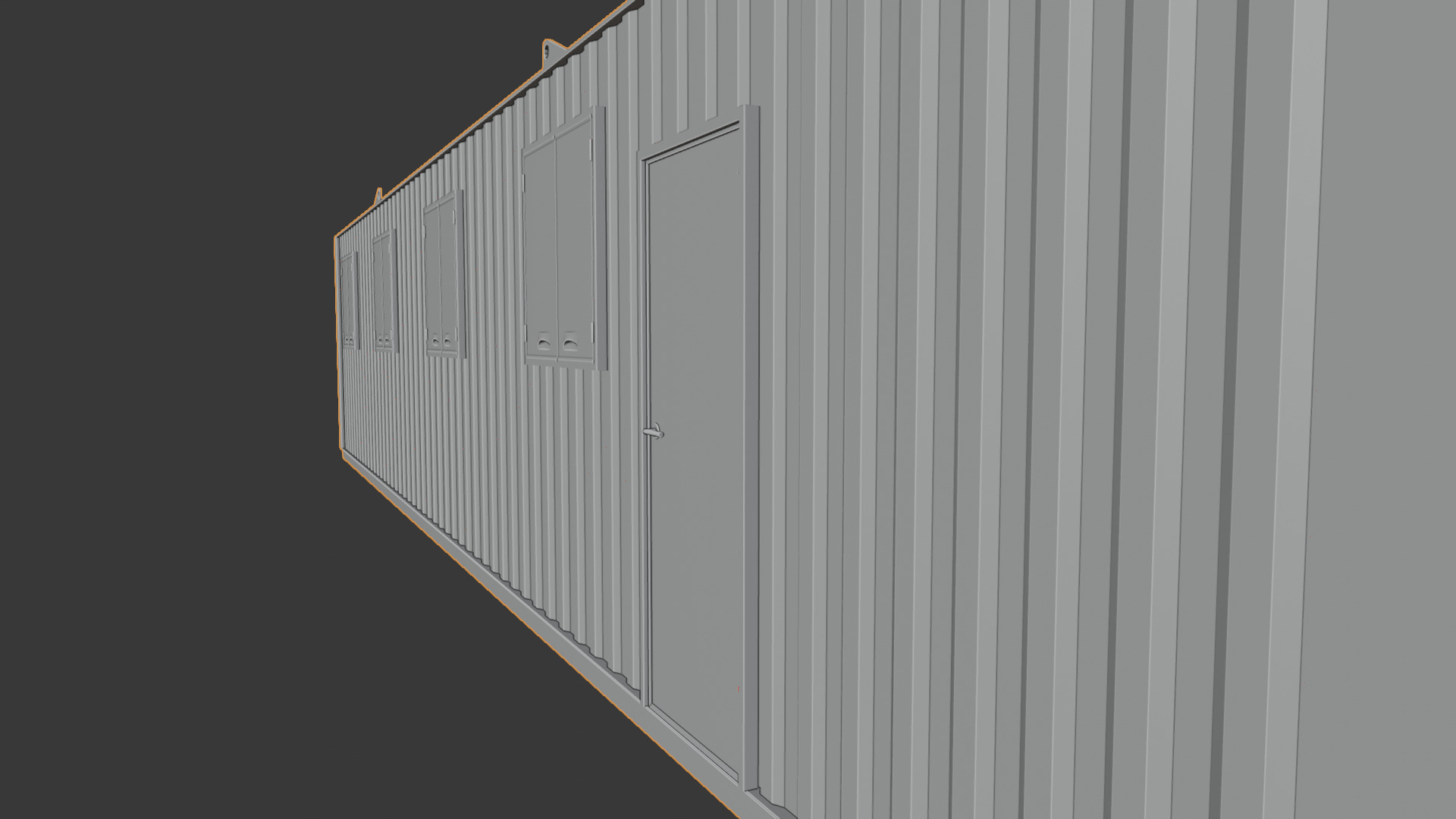 Building site office reception container Low-poly 3D model_19