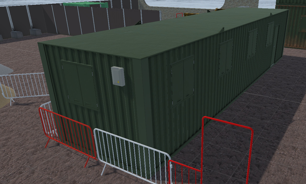 Building site office reception container Low-poly 3D model_4