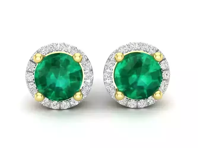 AV 601 Diamond Halo Earrings 3D print model
