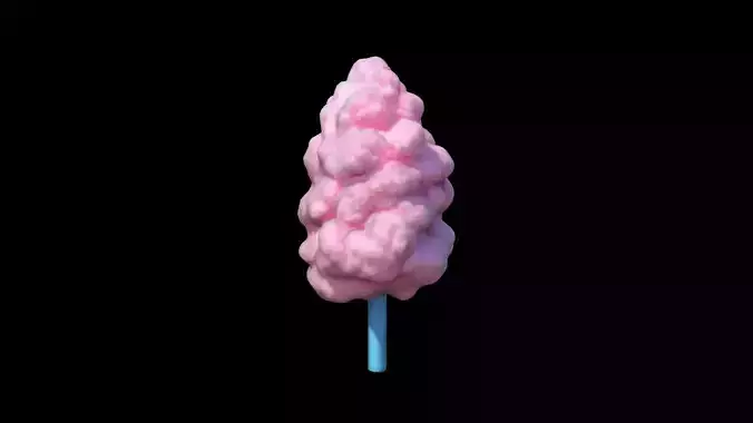 3d Model A Cotton Candy Pink Tasty Food