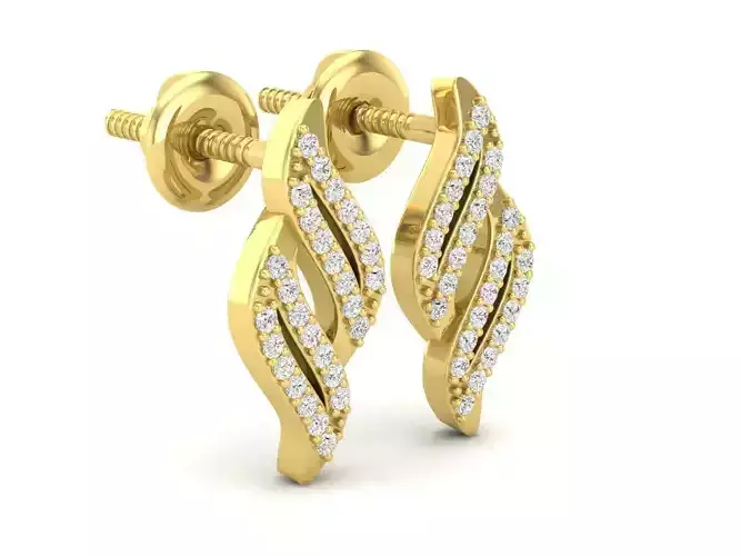 AV 602 Diamond Ladies Swirl Earrings 3D print model