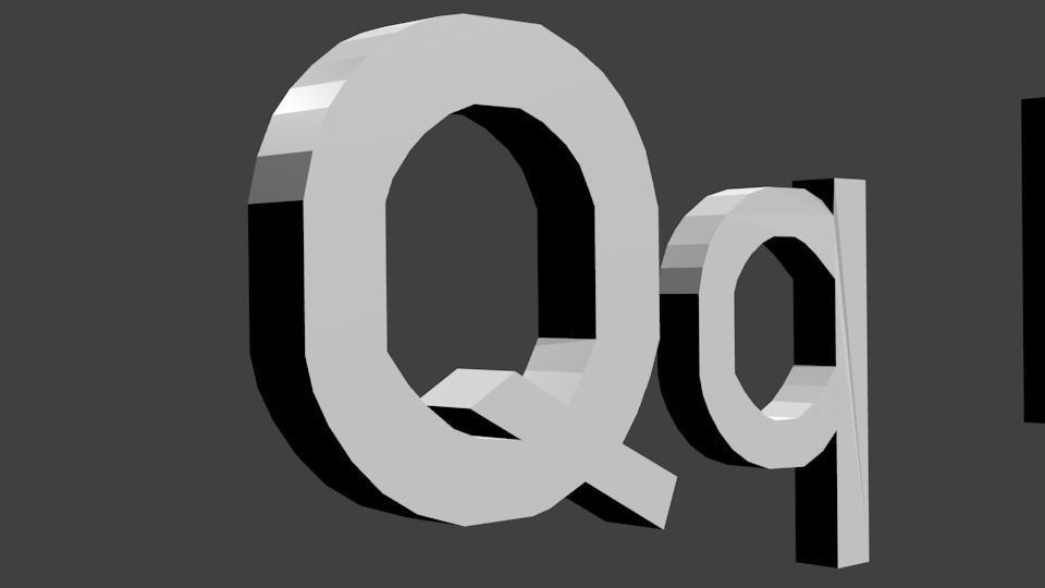 English Alphabet Low-poly 3D model_2