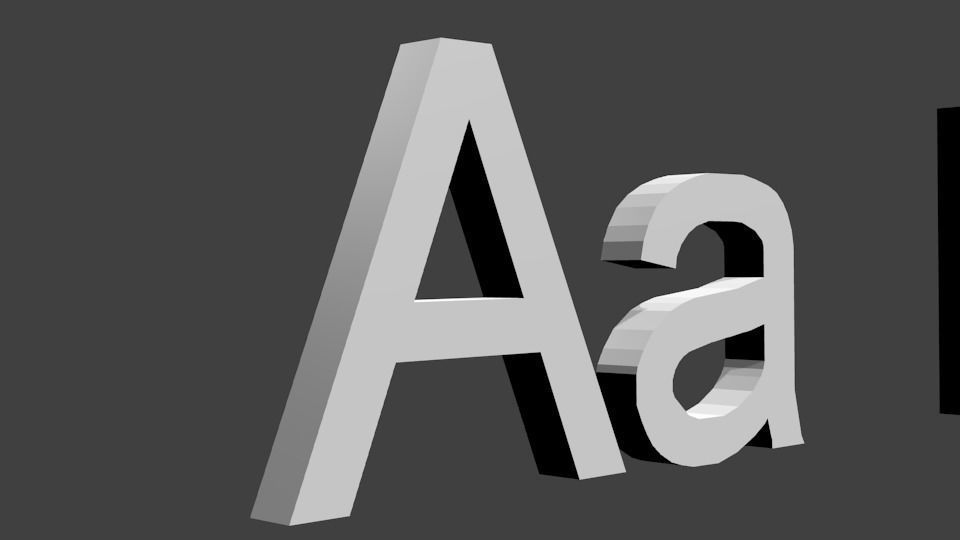 English Alphabet Low-poly 3D model_1