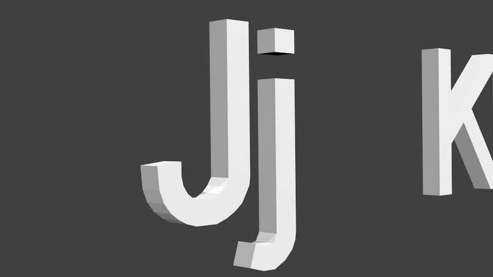 English Alphabet Low-poly 3D model_3