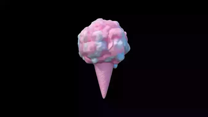 3d Model A Cotton Candy Pink Tasty Food 3D model