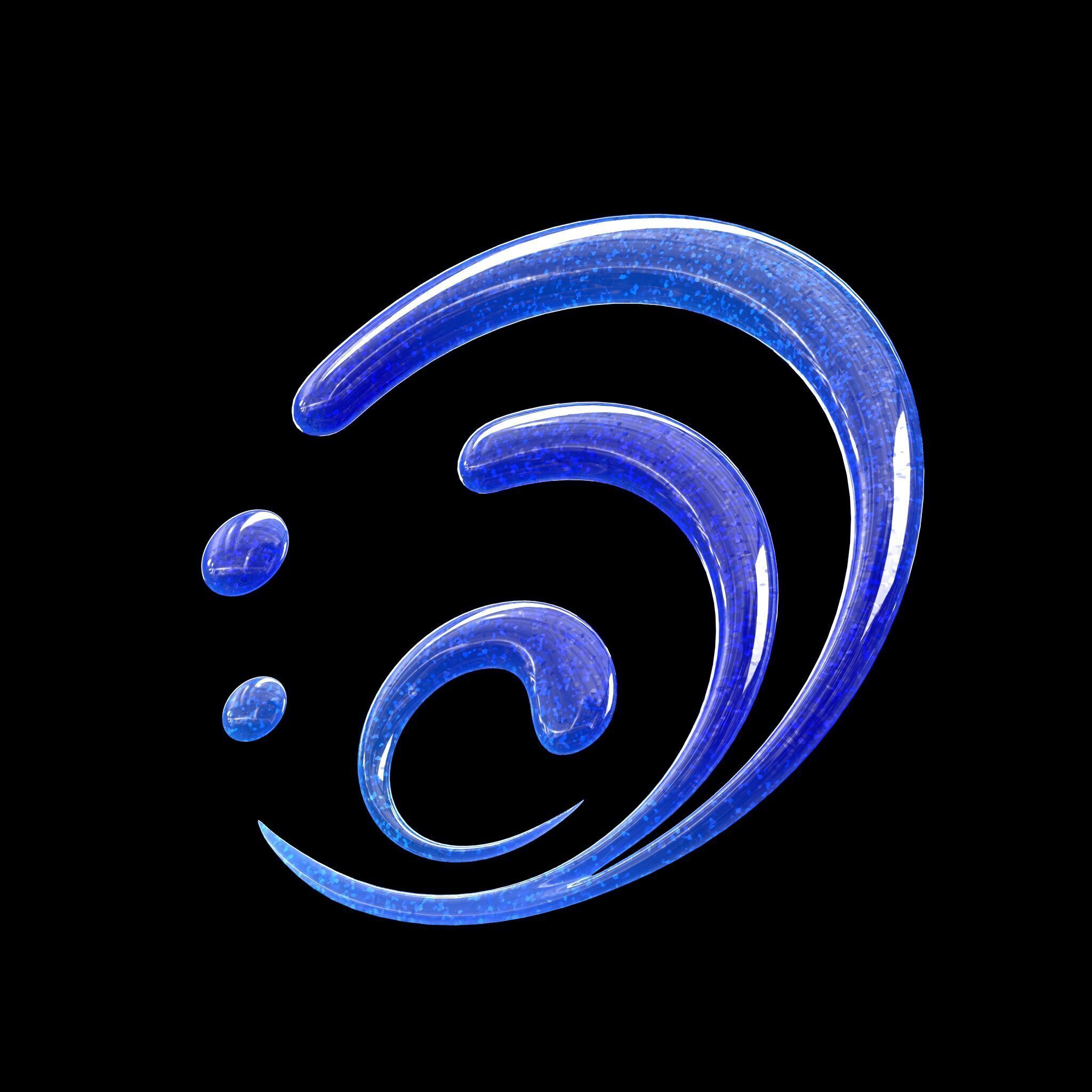 genshin impact hydro emblems 3D print model_2