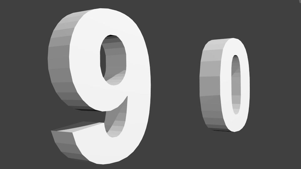 Numbers set of Low-poly 3D model_3