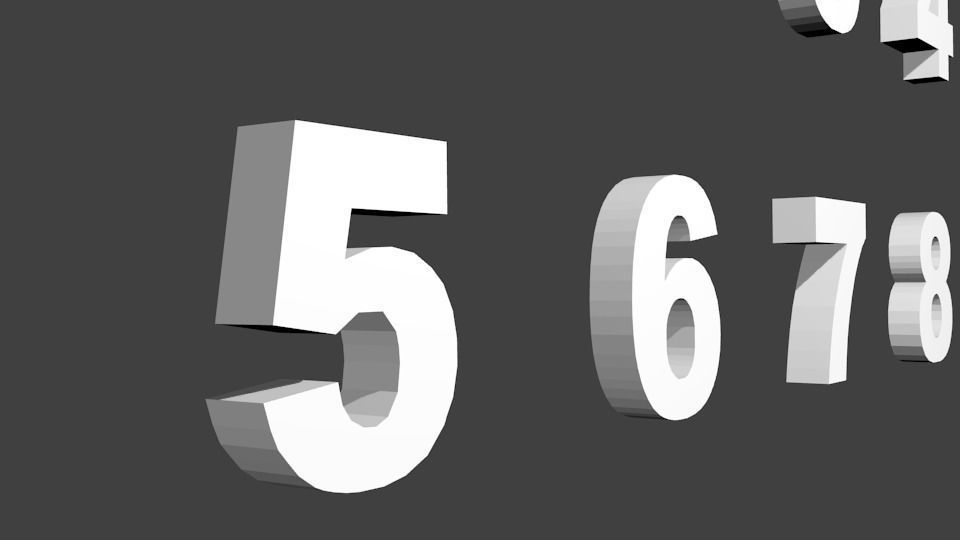 Numbers set of Low-poly 3D model_2