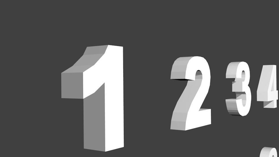 Numbers set of Low-poly 3D model_1