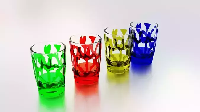 Modern Tea Glass  High-Poly 3D model