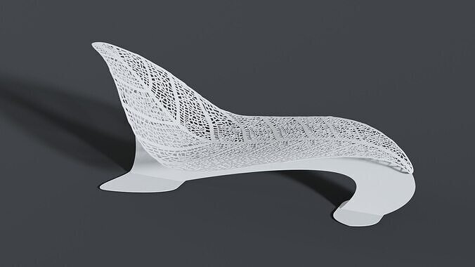 Fabulous sunbed with a sign of macro of leaf Free 3D model
