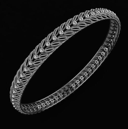 5002 Beaded Edge Scroll Bangle 61MM-9gm 3D print model_1