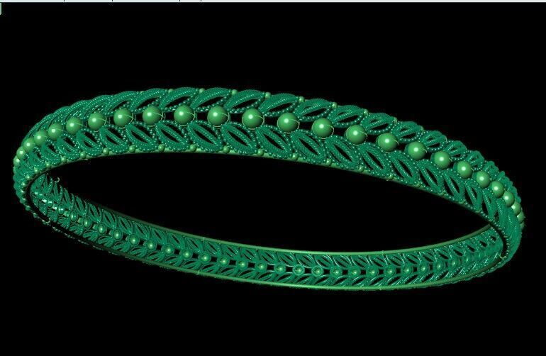 5002 Beaded Edge Scroll Bangle 61MM-9gm 3D print model_4