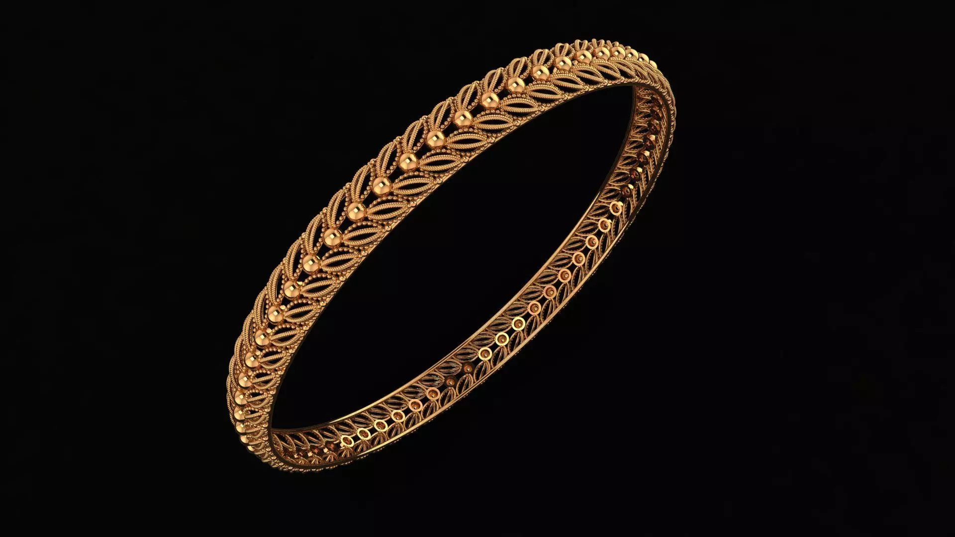 5002 Beaded Edge Scroll Bangle 61MM-9gm 3D print model_0