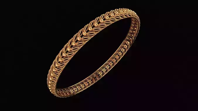 5002 Beaded Edge Scroll Bangle 61MM-9gm