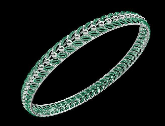 5002 Beaded Edge Scroll Bangle 61MM-9gm 3D print model_3