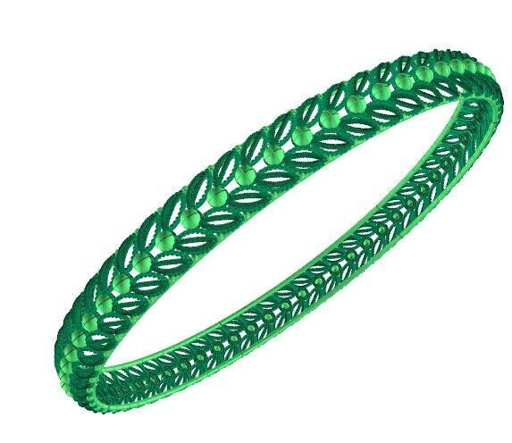 5002 Beaded Edge Scroll Bangle 61MM-9gm 3D print model_2