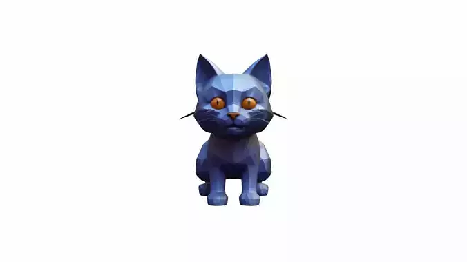 3d Model Portrait Of A Beautiful Cat