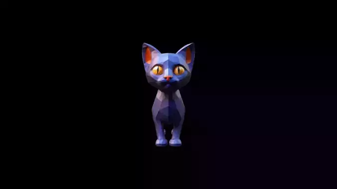 3d Model Portrait Of A Beautiful Cat