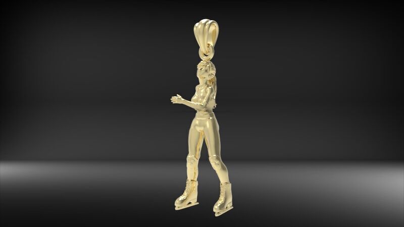 Ice Skater Pendant Figure skater pendant 3D print model_19