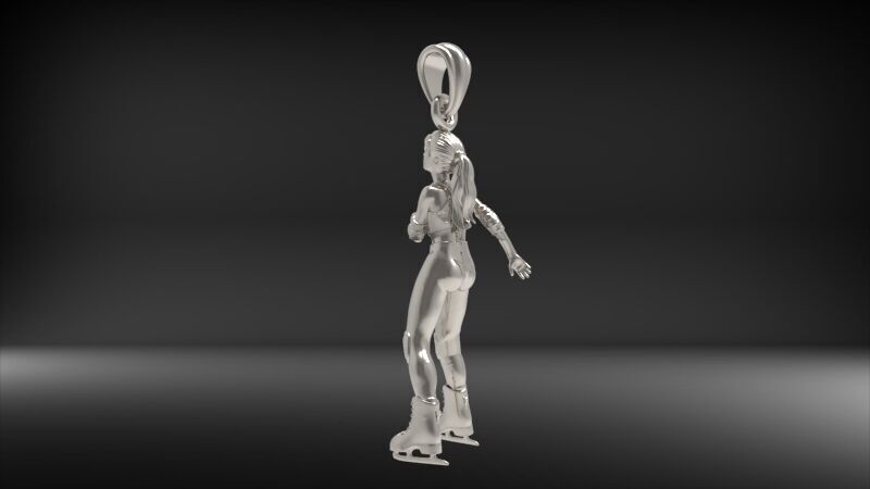 Ice Skater Pendant Figure skater pendant 3D print model_25