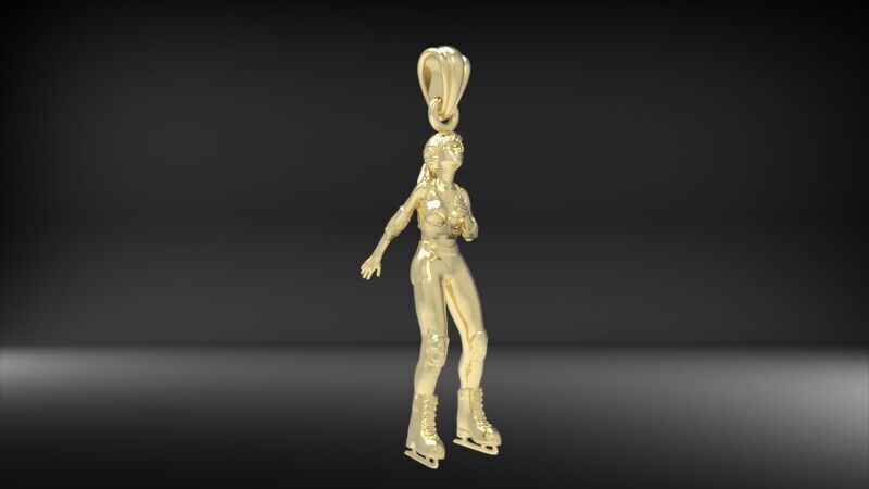 Ice Skater Pendant Figure skater pendant 3D print model_16