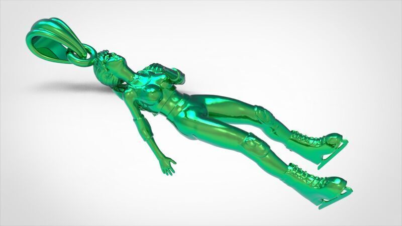 Ice Skater Pendant Figure skater pendant 3D print model_28