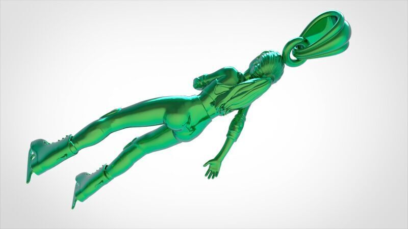 Ice Skater Pendant Figure skater pendant 3D print model_31