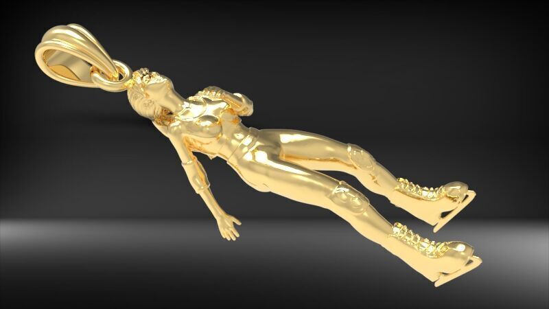 Ice Skater Pendant Figure skater pendant 3D print model_8