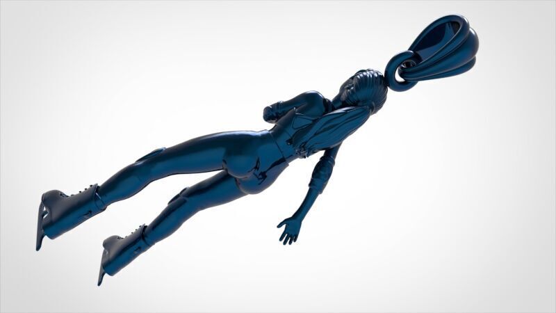 Ice Skater Pendant Figure skater pendant 3D print model_30