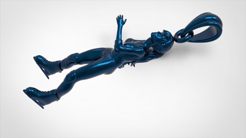 Ice Skater Pendant Figure skater pendant 3D print model_33