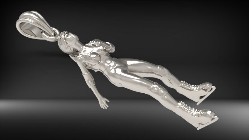 Ice Skater Pendant Figure skater pendant 3D print model_26