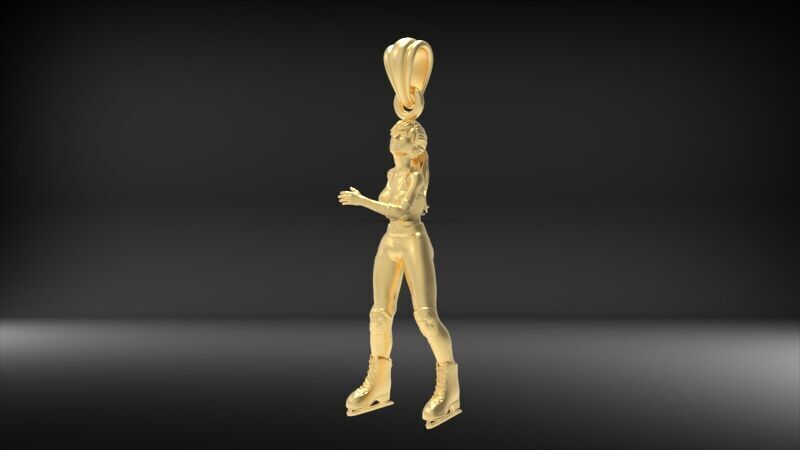 Ice Skater Pendant Figure skater pendant 3D print model_21