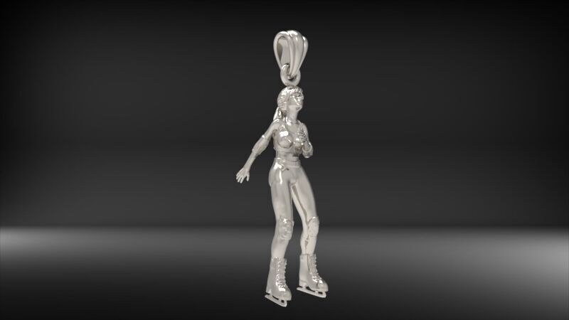 Ice Skater Pendant Figure skater pendant 3D print model_10