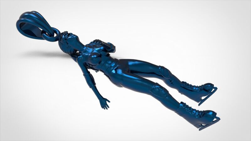 Ice Skater Pendant Figure skater pendant 3D print model_29