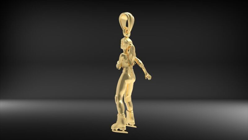 Ice Skater Pendant Figure skater pendant 3D print model_1