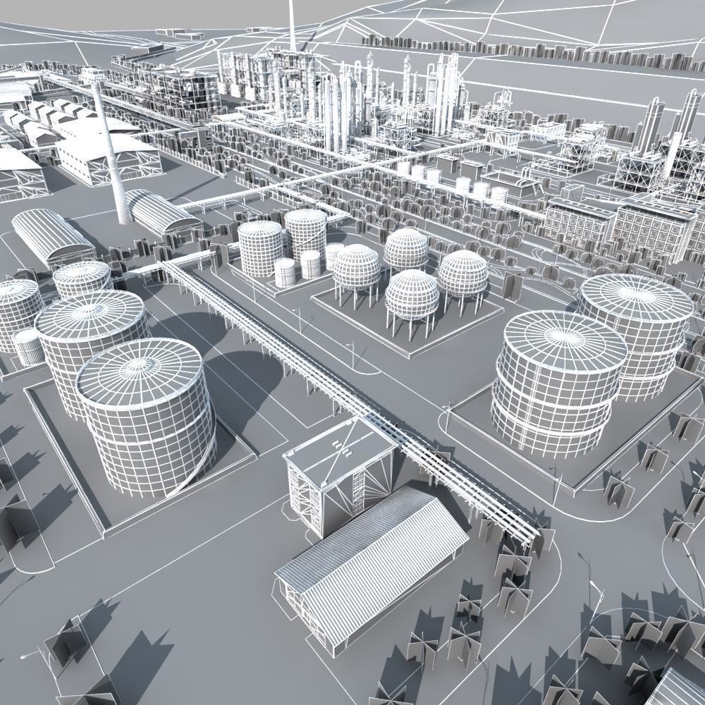 Chemical Factory Scene 3D model_28