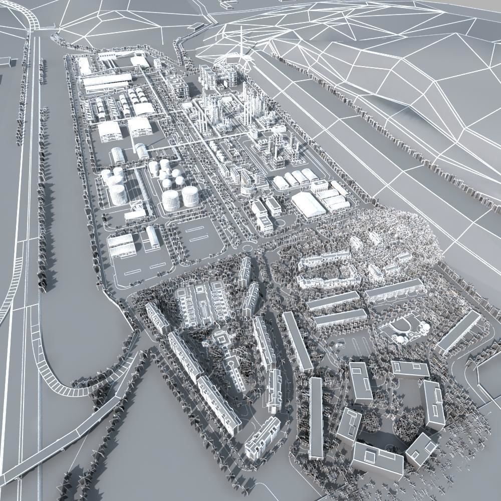 Chemical Factory Scene 3D model_22