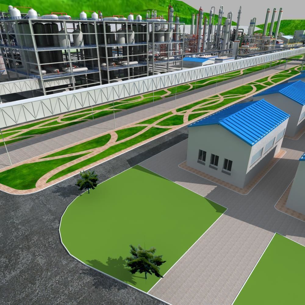 Chemical Factory Scene 3D model_10