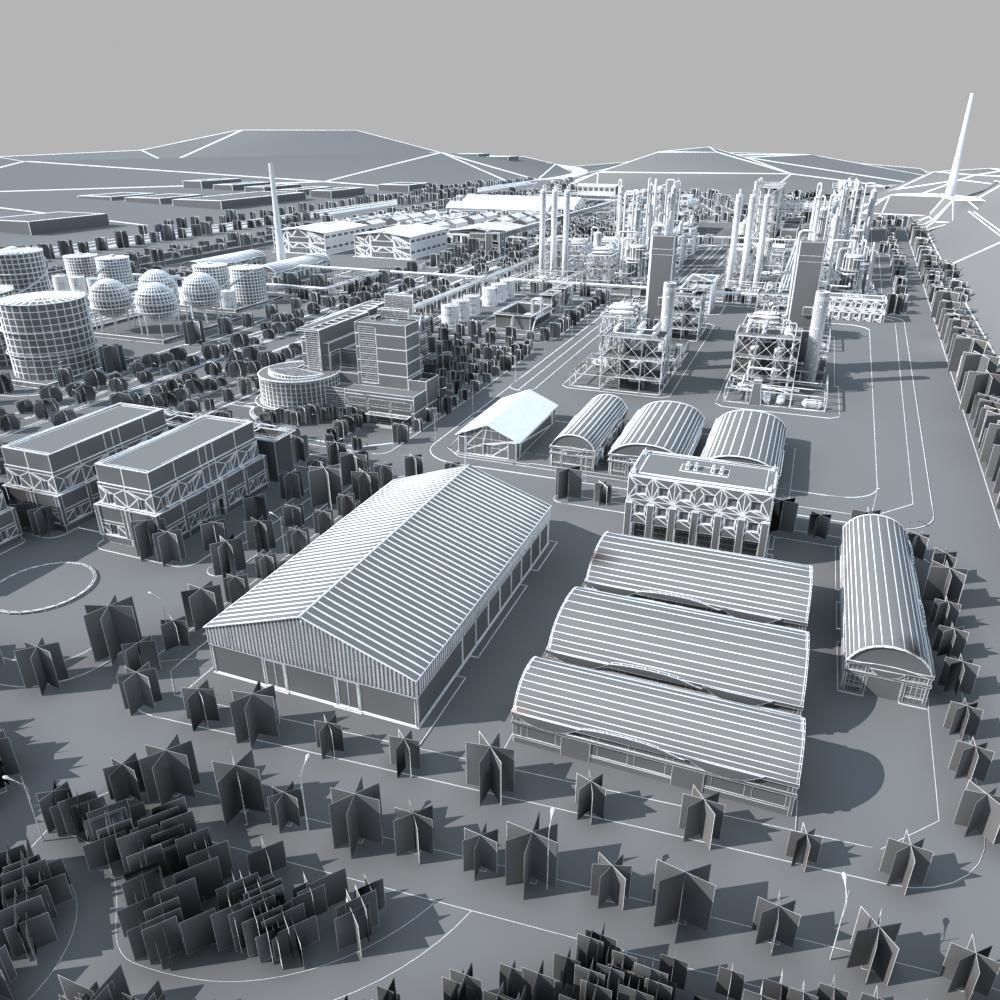 Chemical Factory Scene 3D model_21