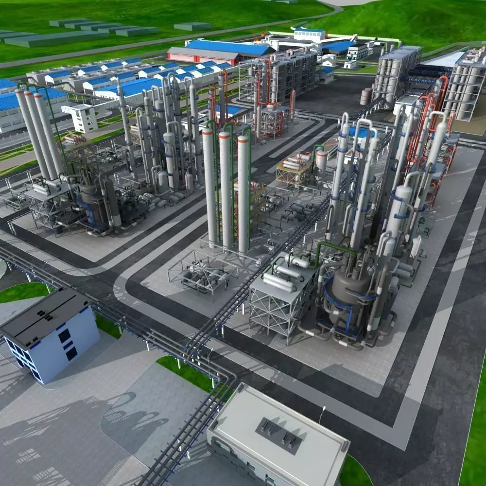 Chemical Factory Scene 3D model_0