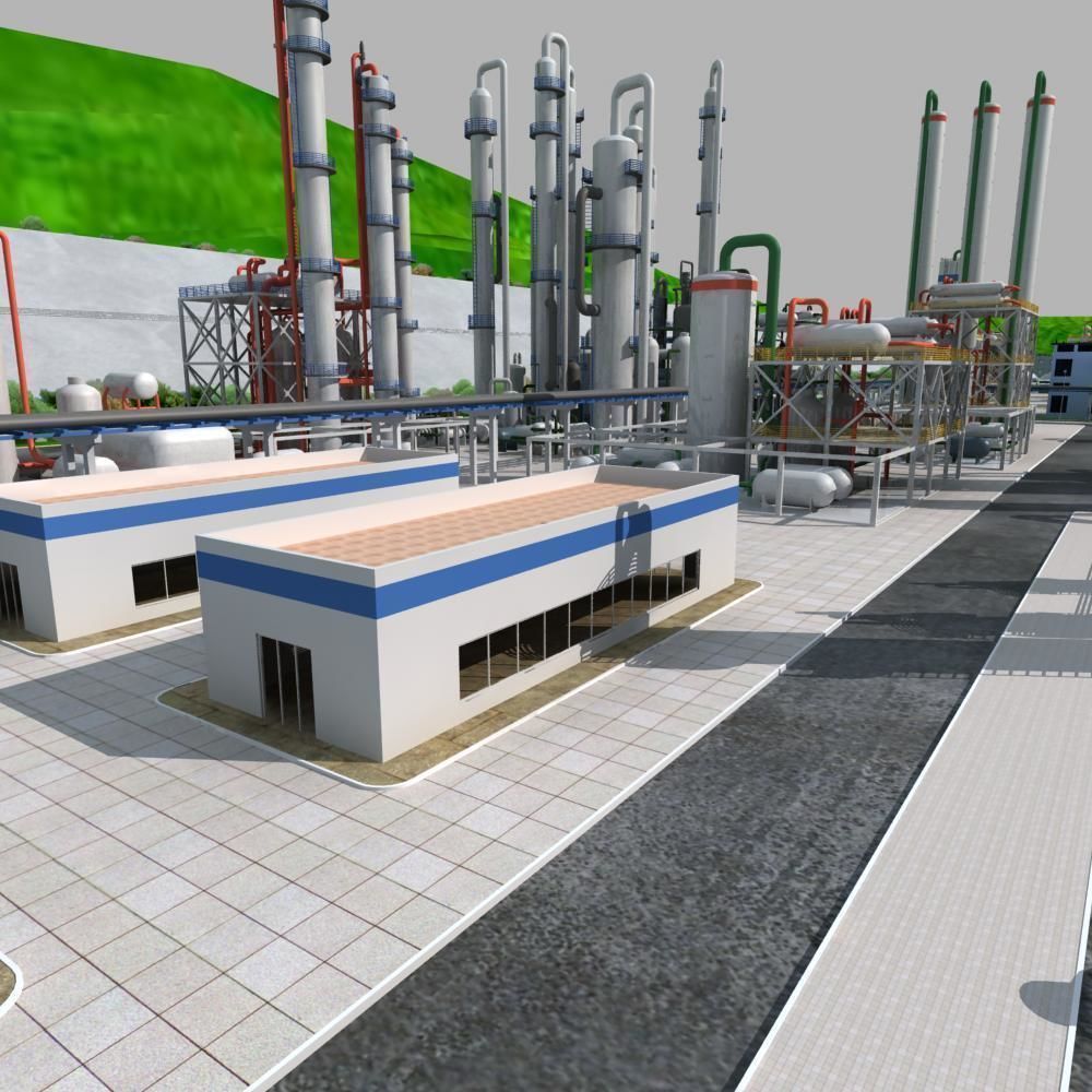 Chemical Factory Scene 3D model_15