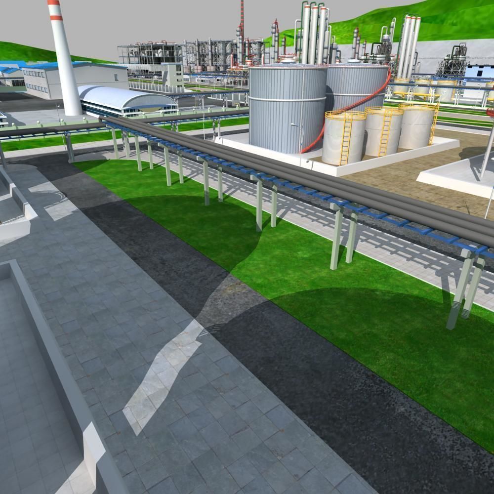 Chemical Factory Scene 3D model_7