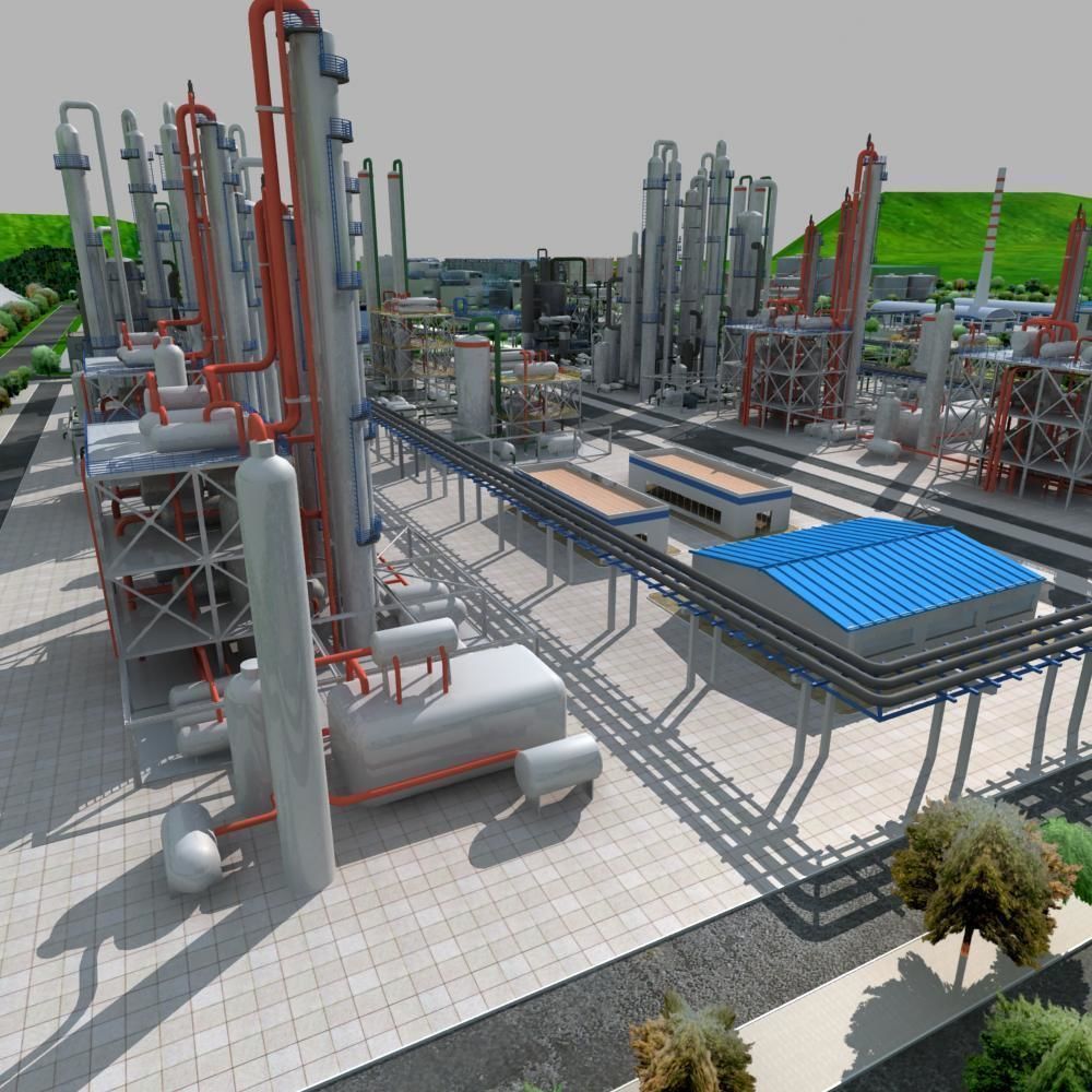 Chemical Factory Scene 3D model_16