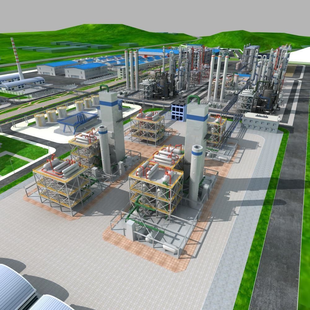Chemical Factory Scene 3D model_5