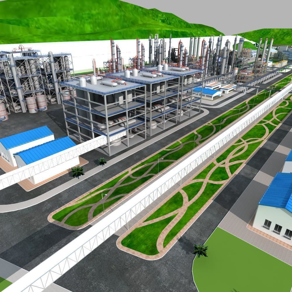 Chemical Factory Scene 3D model_3